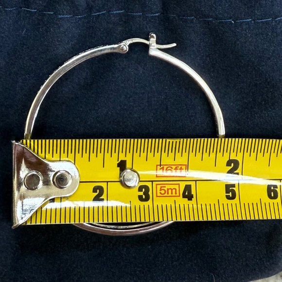 *NIB* Artisan Crafted by Robert Manse CZ Sterling Silver Hoop Earrings - Picture 9 of 15